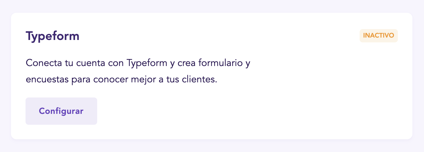 Integra Typeform y crea encuestas para tus clientes